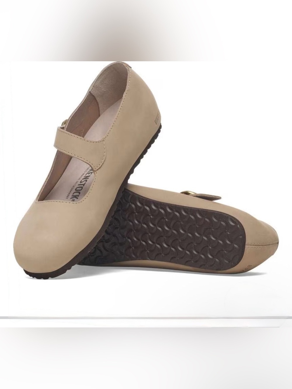Birkenstock Women’s Tan Mary Jane Flat with Adjustable Strap Size 40